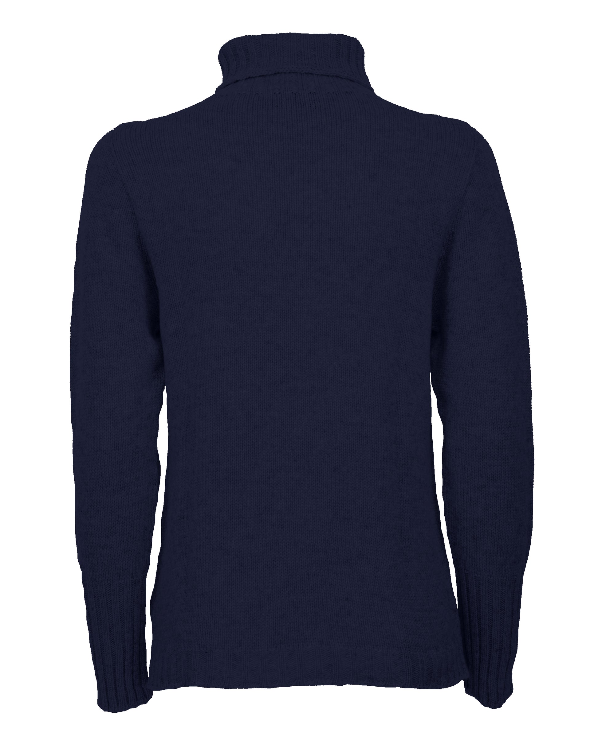 Womens Classic Turtleneck Sweater Pure Cashmere Night Blue Made in italy 2