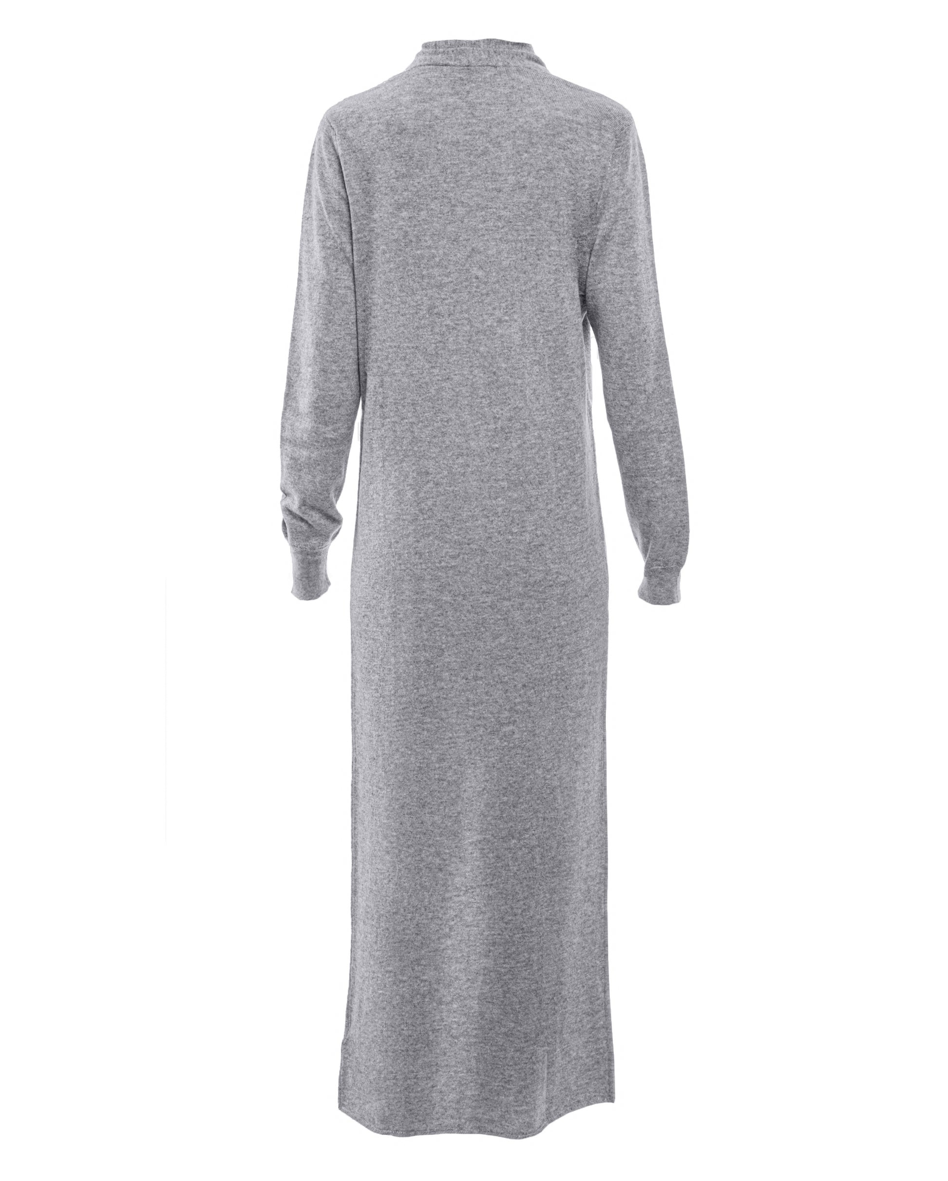 Womens Fine Cashmere Full Length Duster Cardigan Melange Gray Made In Italy 7