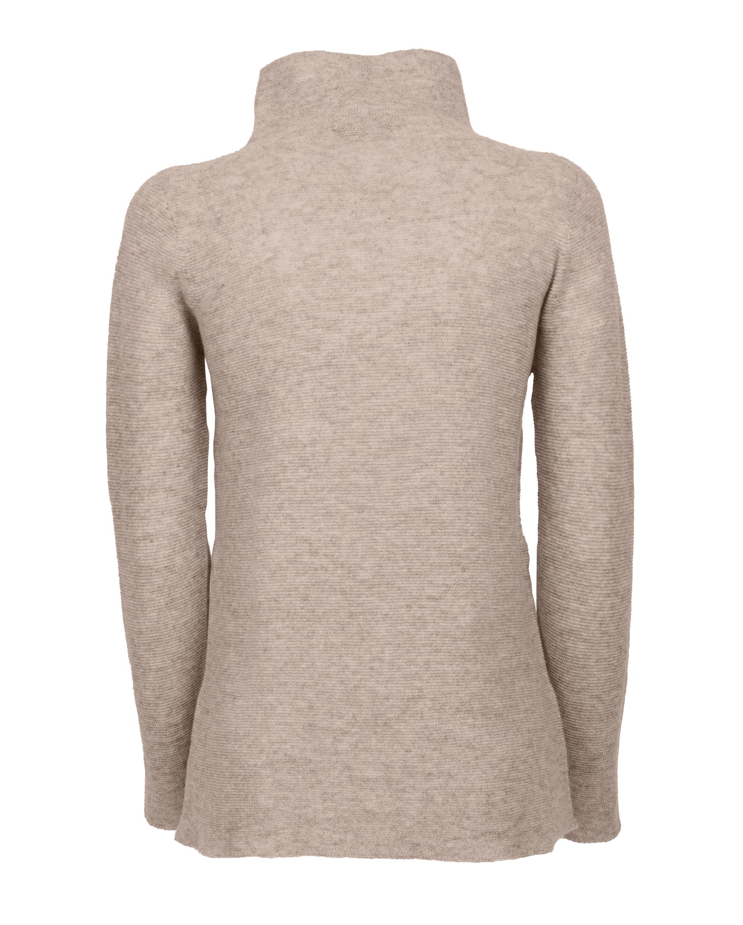 Womens Funnel Neck Sweater Pure Cashmere Links Stitch Beige Made In Italy 2