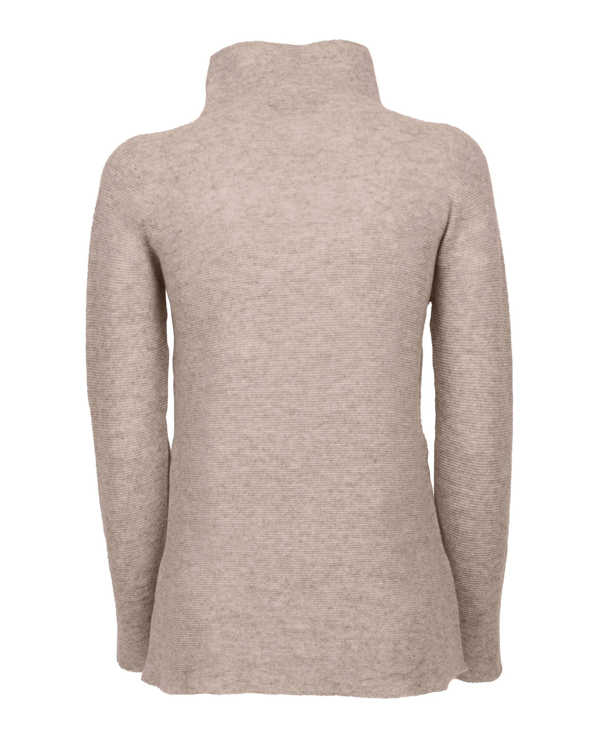 Womens Funnel Neck Sweater Pure Cashmere Links Stitch Beige Made In Italy 2