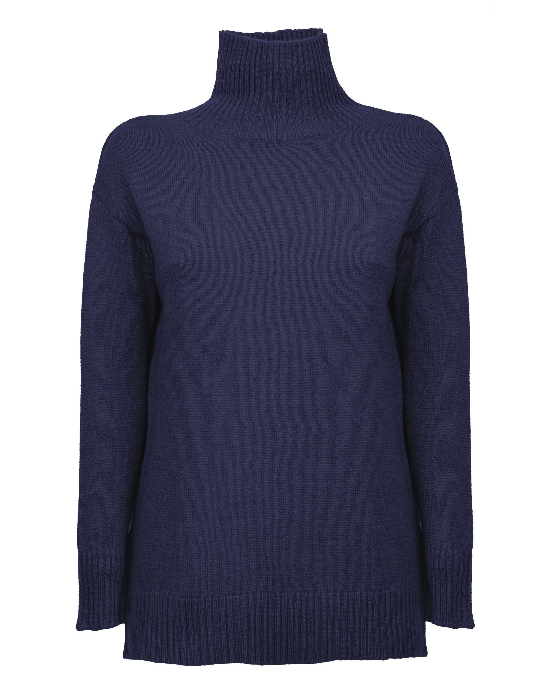 Women's Wool Cashmere Funnel Neck Sweater Night Blue