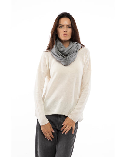 Women's Maxi Cashmere Neck Scarf Melange Gray