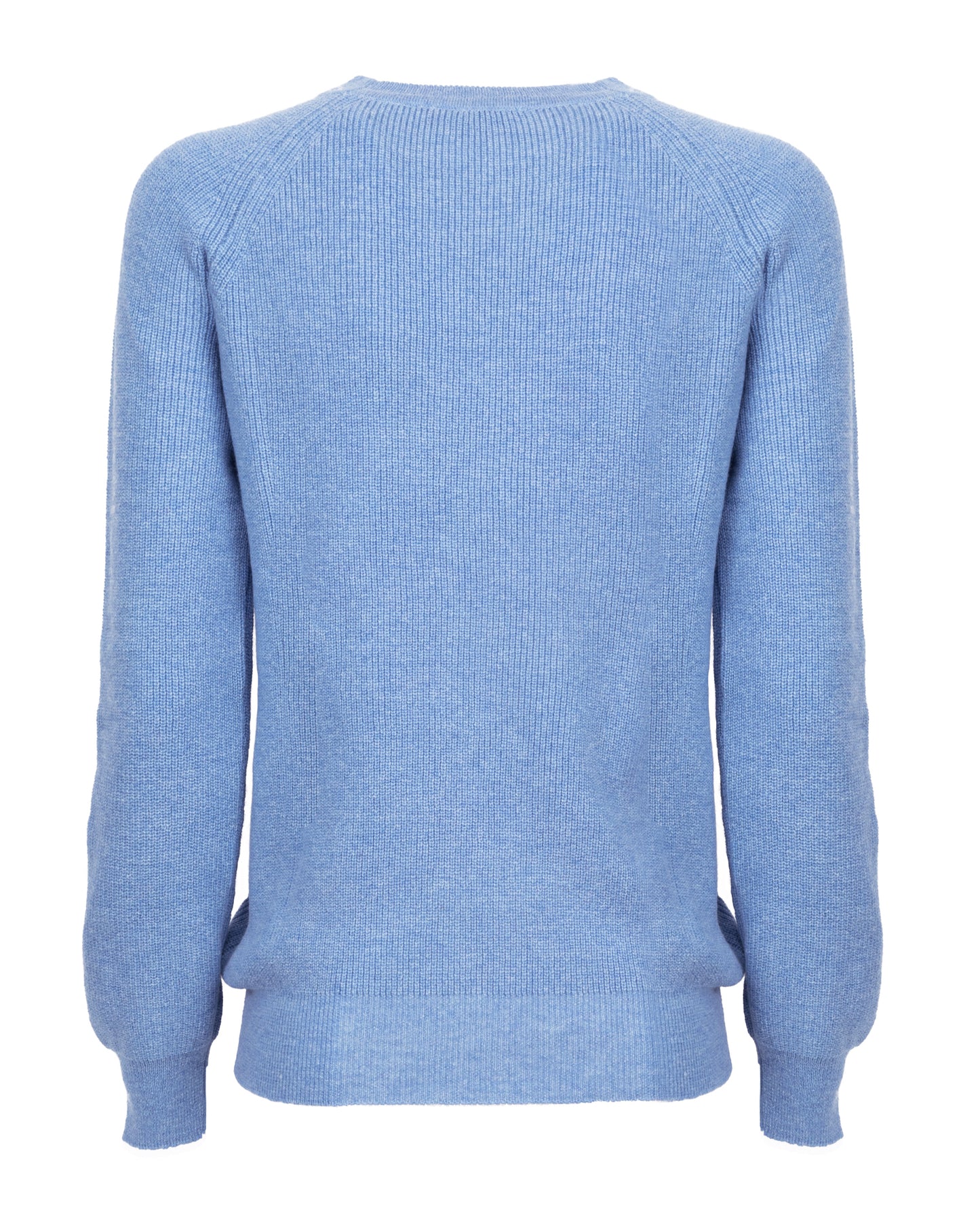 Womens Merino Cashmere Brioche Rib Sweatshirt Sky Blue Made in Italy 7