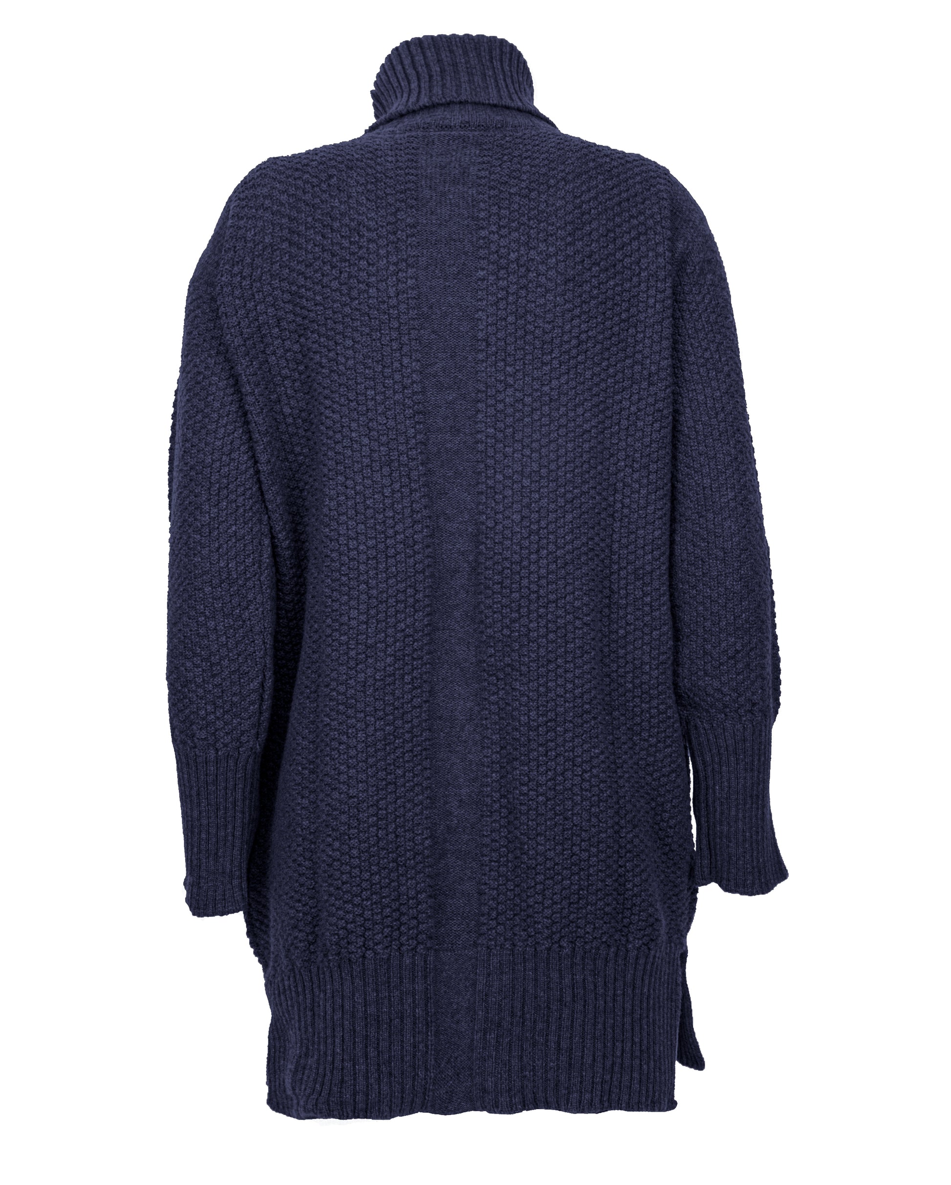 womens oversized turtleneck sweater cashmere lambswool blend Night BLue Made In Italy 2