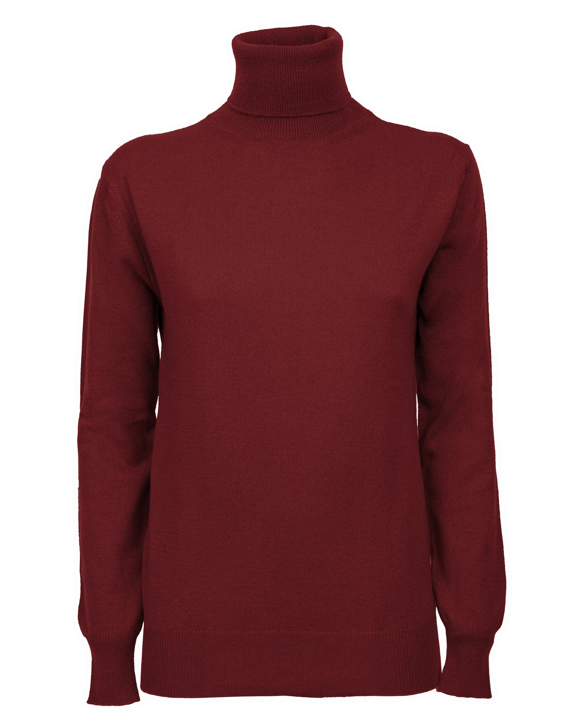 Womens Cashmere Turtleneck Sweater Bordeaux Made In Italy 1