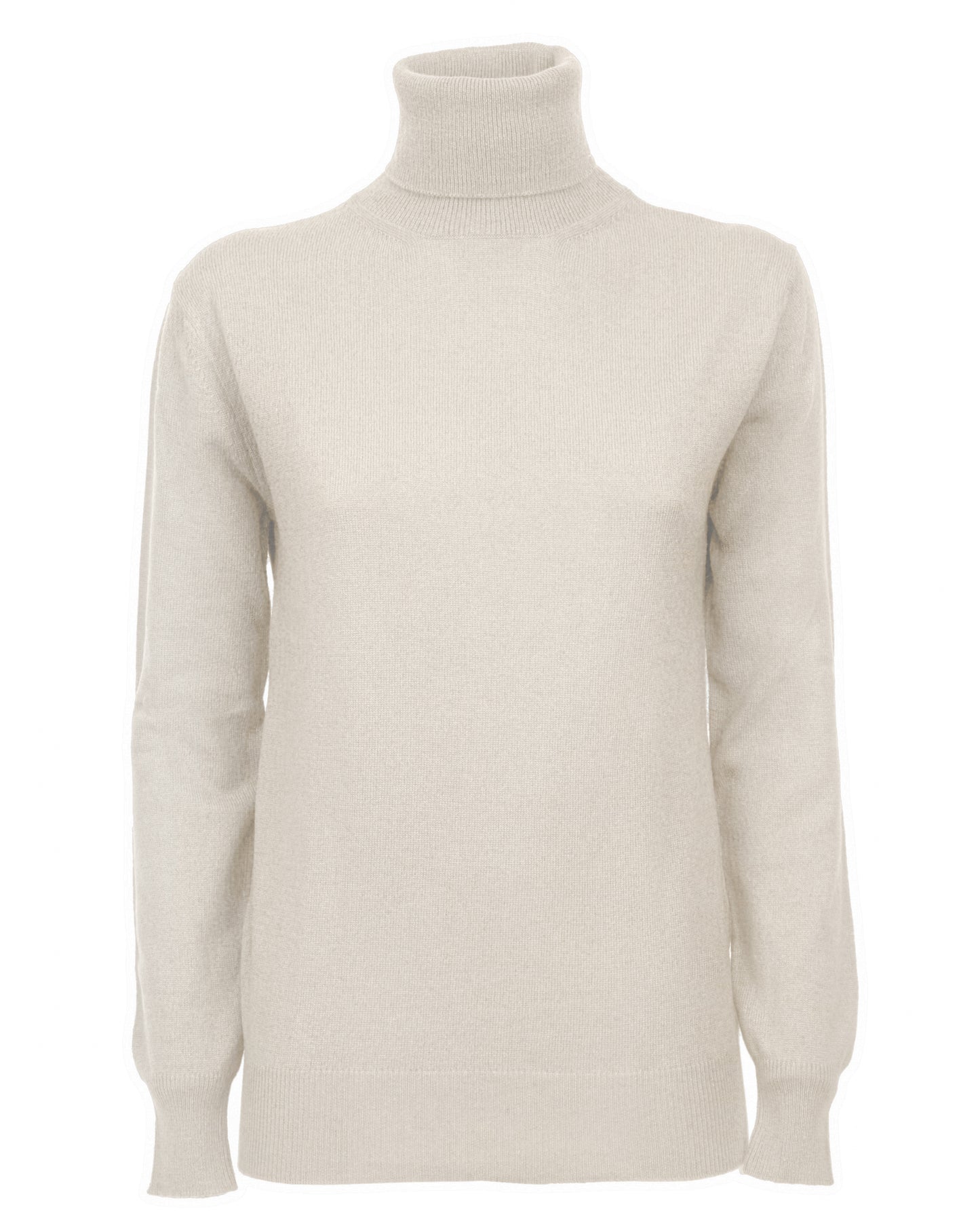 Womens Cashmere Turtleneck Sweater Milk White Made In Italy 1