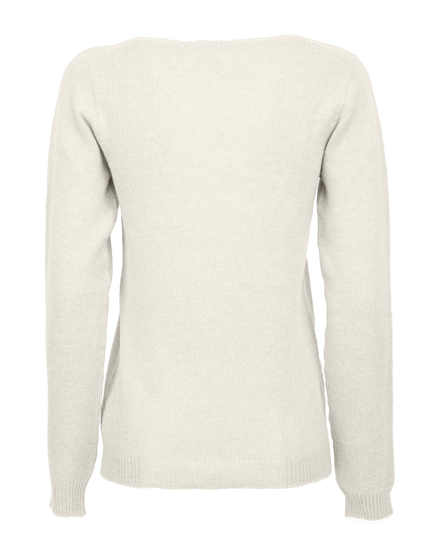 Womens Ultralight Cashmere Scoop Sweater Made In Italy Milk White 2