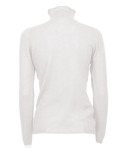 Womens Ultralight Cashmere Turtleneck Sweater Raglan Made In Italy Off White 2