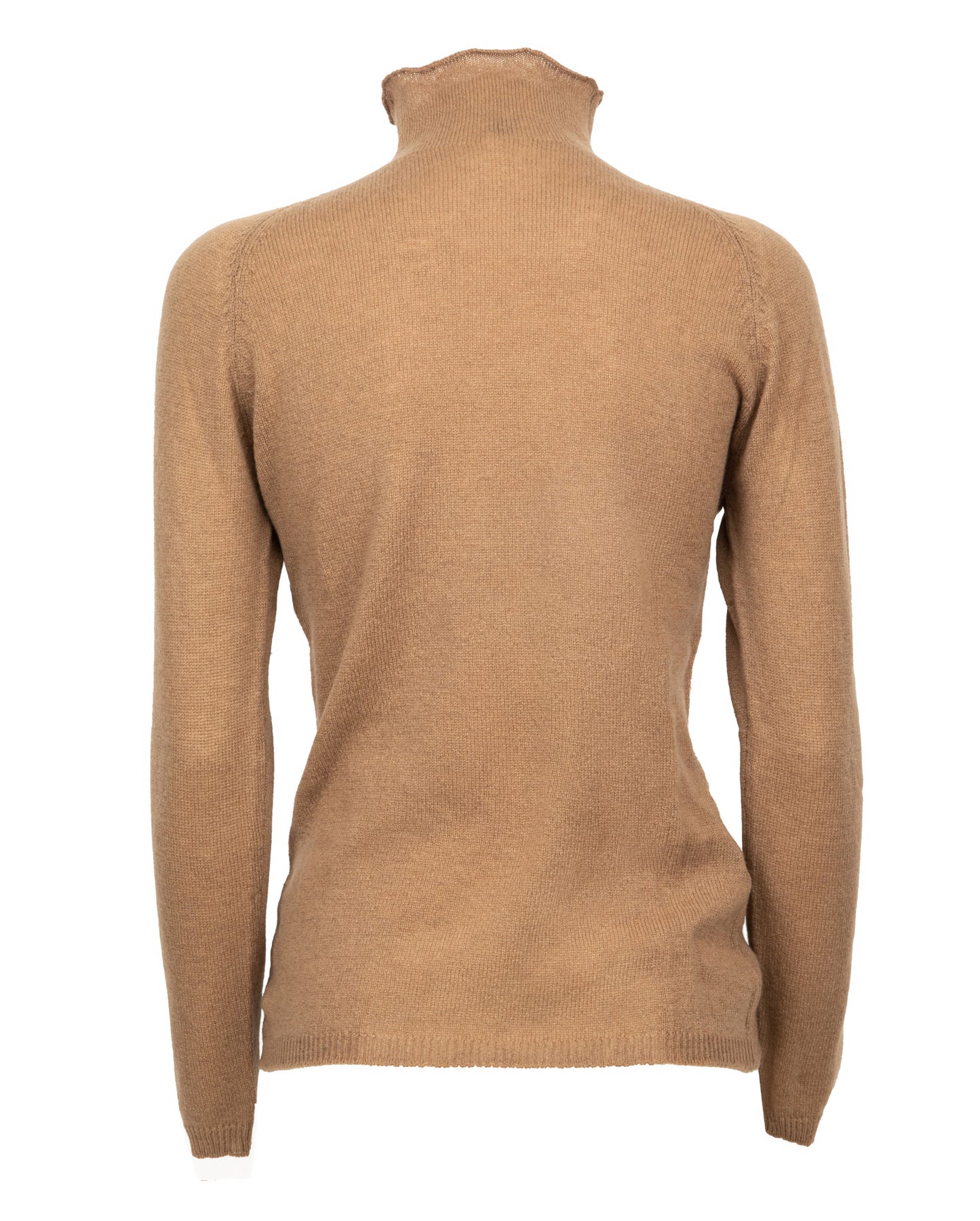 Womens Ultralight Cashmere Turtleneck Sweater Raglan Made In Italy Camel 7