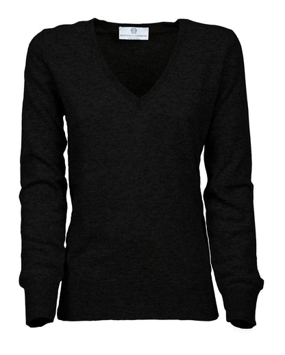 NEW FALL 24 - Women's Pure Cashmere V-Neck Sweater Black