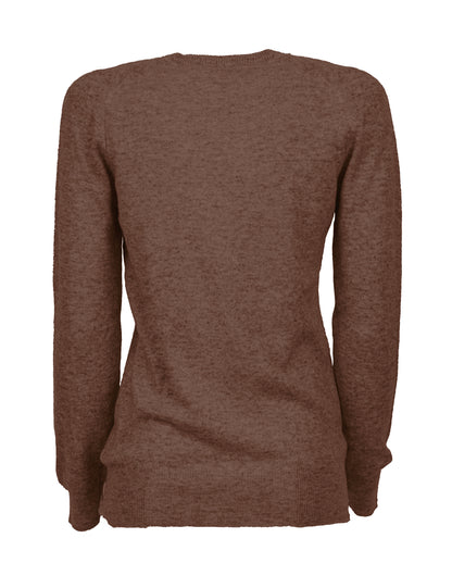 NEW FALL 24 - Women's Pure Cashmere V-Neck Sweater Brown