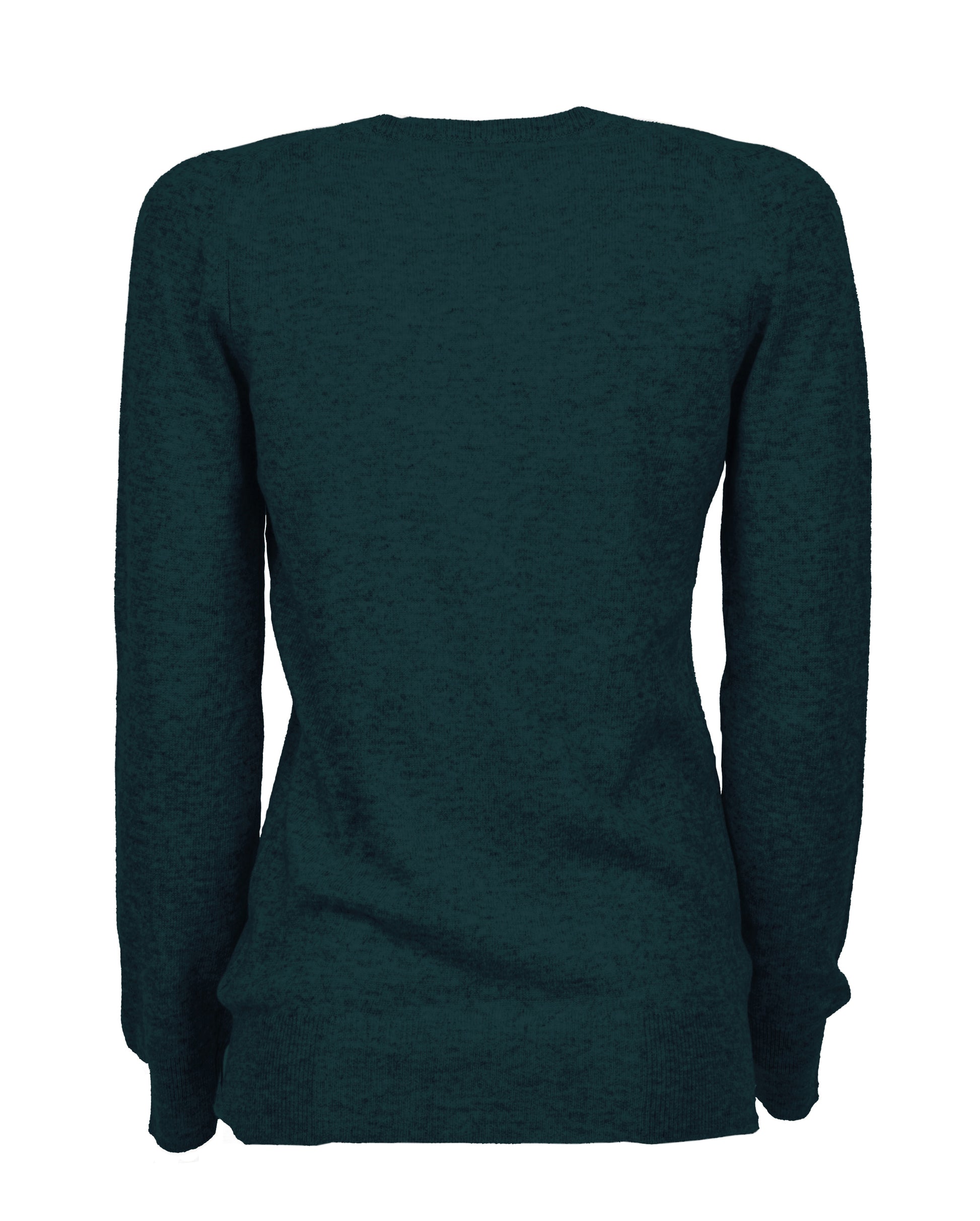 Womens V Neck Sweater Cashmere Forest Green Made In Italy 2