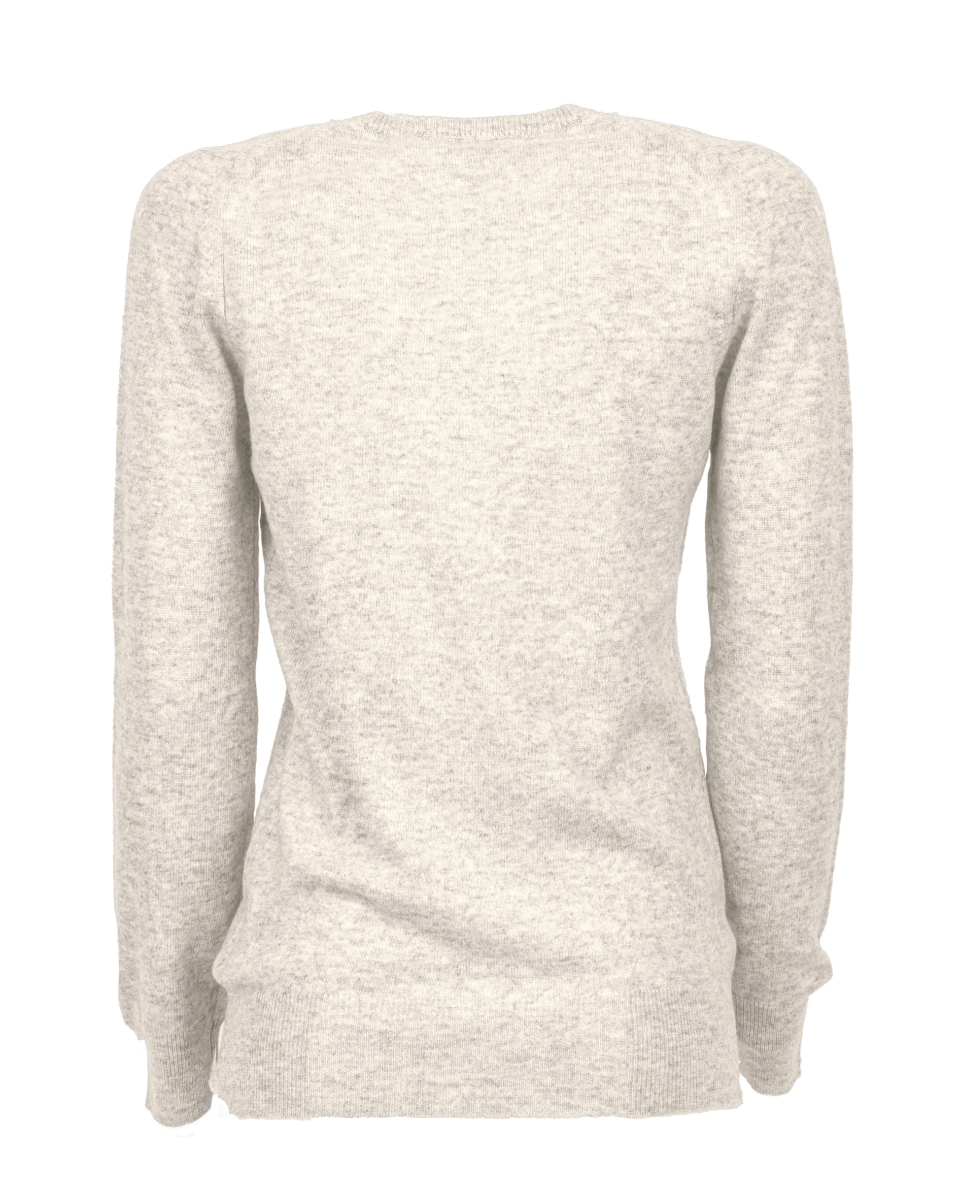 Womens V Neck Sweater Cashmere Milk White Made In Italy 2