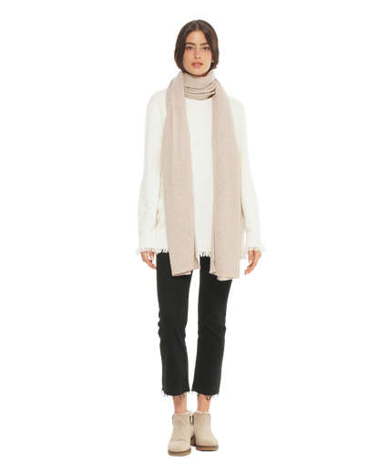 Monticelli Women's Cashmere Wrap Scarf Made In Italy Beige 2