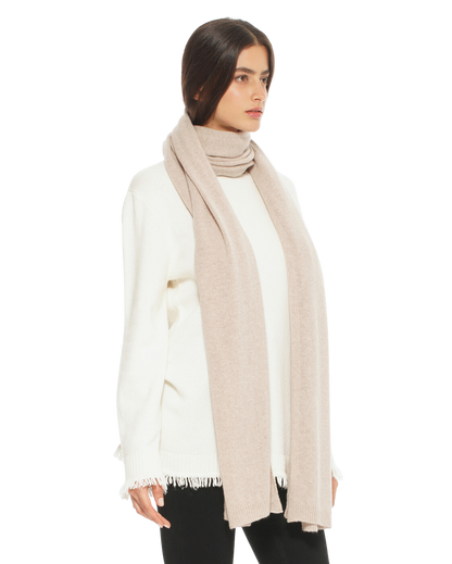 Monticelli Women's Cashmere Wrap Scarf Made In Italy Beige 3