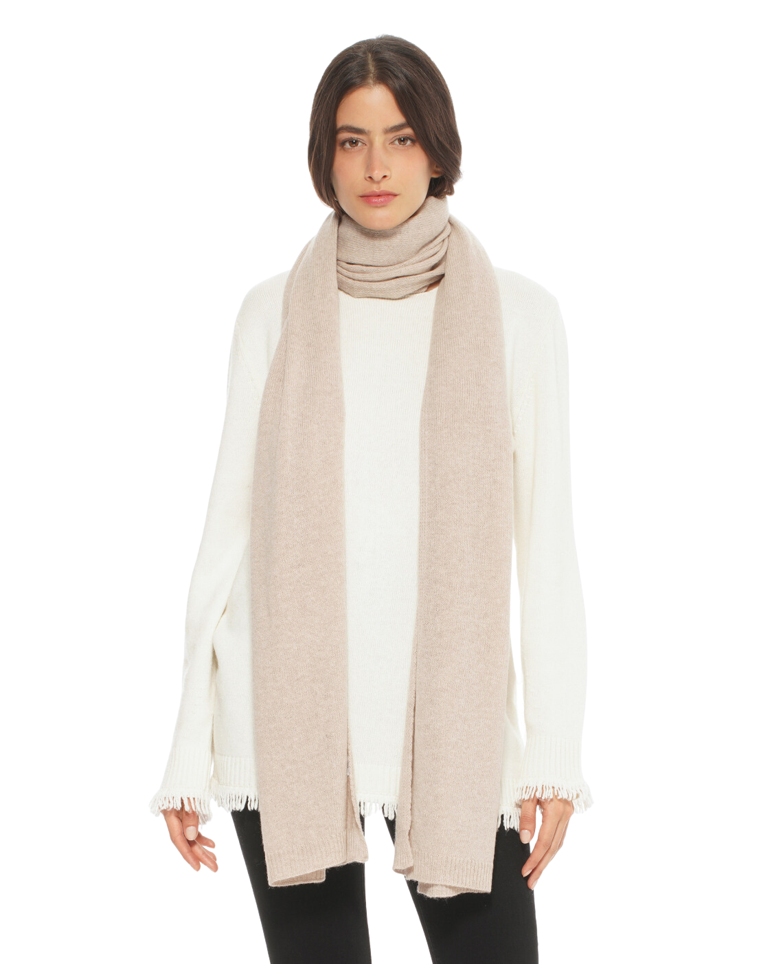 Monticelli Women's Cashmere Wrap Scarf Made In Italy Beige 1