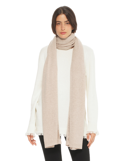Monticelli Women's Cashmere Wrap Scarf Made In Italy Beige 1