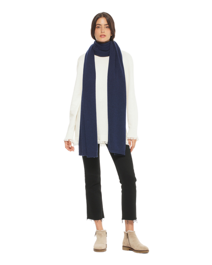 Monticelli Women's Cashmere Wrap Scarf Made In Italy Blue 2