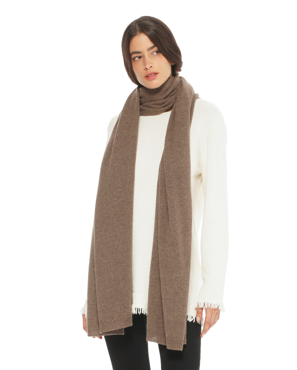 Monticelli Women's Cashmere Wrap Scarf Made In Italy Brown 1