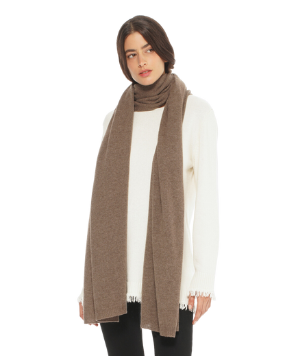 Monticelli Women's Cashmere Wrap Scarf Made In Italy Brown 1