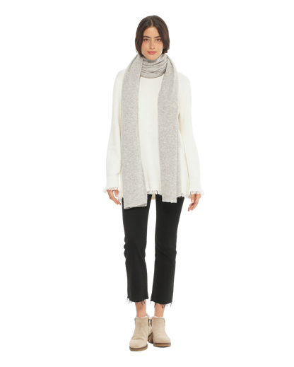 Monticelli Women's Cashmere Wrap Scarf Made In Italy Light Grey 2
