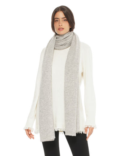 Monticelli Women's Cashmere Wrap Scarf Made In Italy Light Grey 1