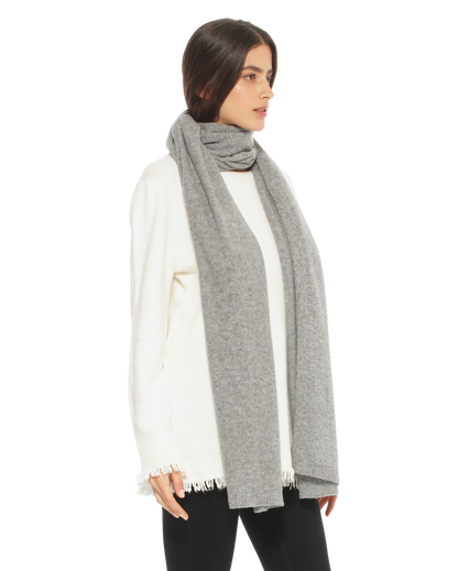 Monticelli Women's Cashmere Wrap Scarf Made In Italy Medium Grey 2