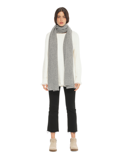 Monticelli Women's Cashmere Wrap Scarf Made In Italy Medium Grey 3