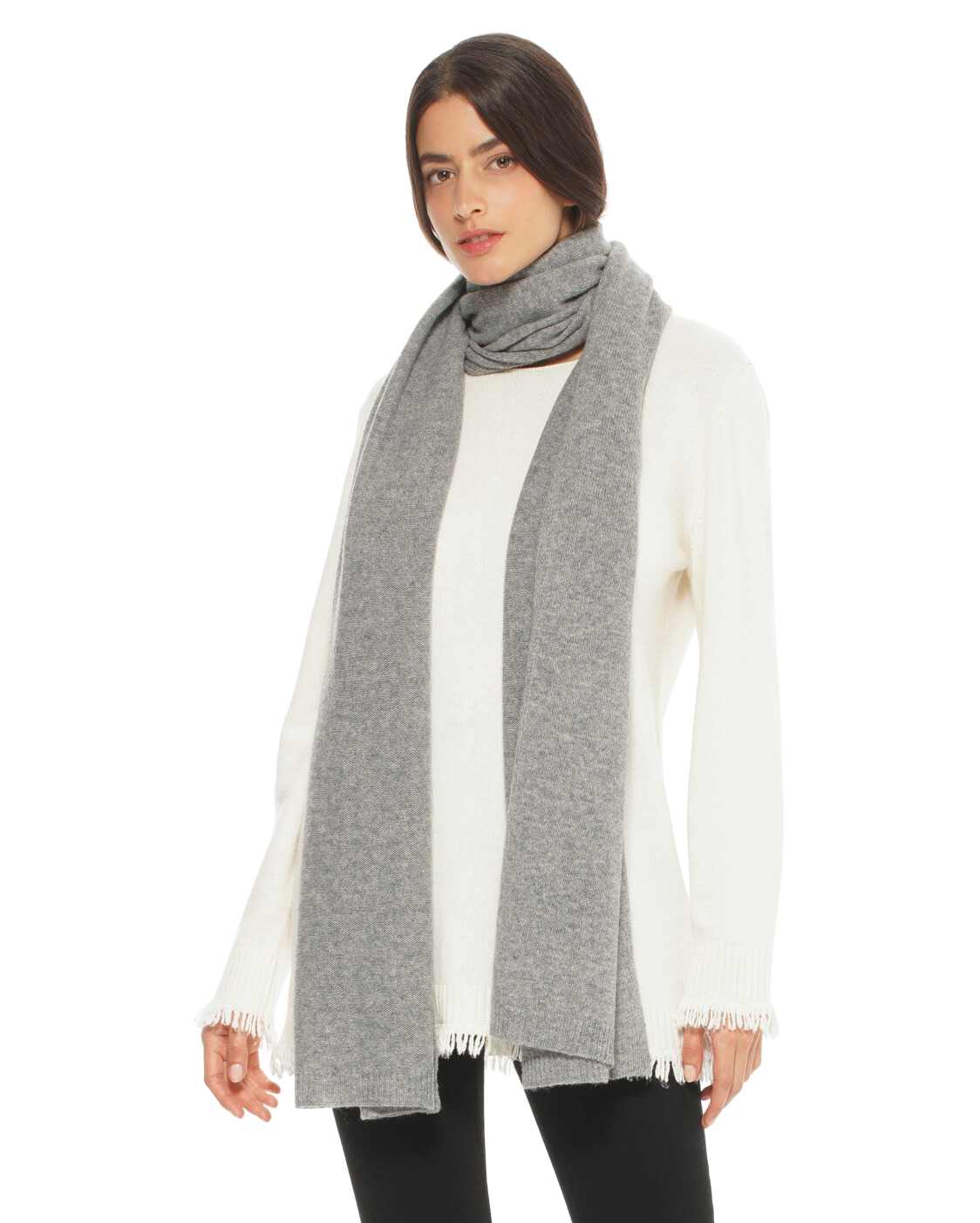 Monticelli Women's Cashmere Wrap Scarf Made In Italy Medium Grey 1