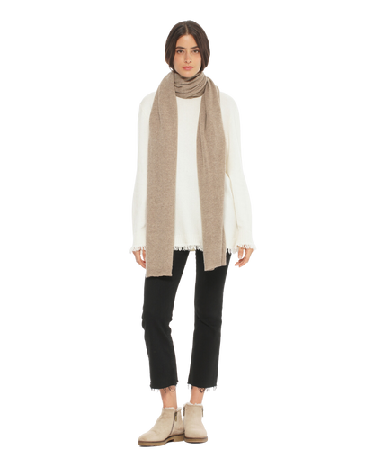 Monticelli Women's Cashmere Wrap Scarf Made In Italy Taupe 2