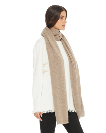 Monticelli Women's Cashmere Wrap Scarf Made In Italy Taupe 3