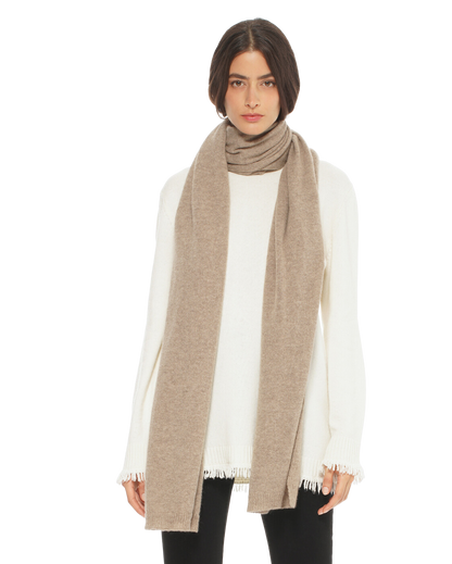 Monticelli Women's Cashmere Wrap Scarf Made In Italy Taupe 1